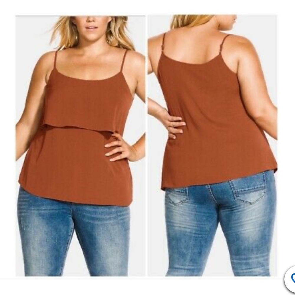 City Chic Spaghetti Strap Tiered Cami Tank